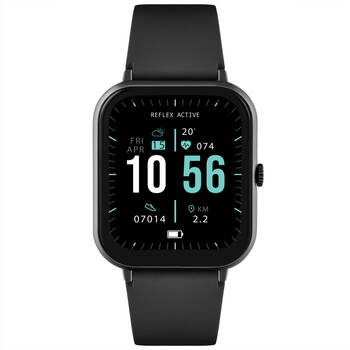 Reflex Active Series 23 Smart Watch w/ Black Case and Black Silicone Straps