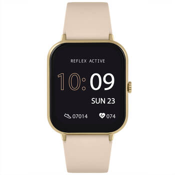 Reflex Active Series 23 Smart Watch with Gold Case & Cream Silicone Straps