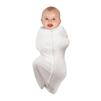 Baby Studio Swaddle Pouch Organic Cotton 1.0 Tog White Size 0-3m Small