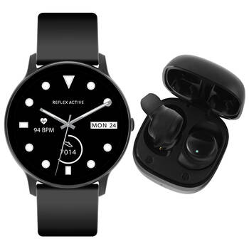 Reflex Active SERIES 36 Smart Watch Silicone Straps with Earbud Set - Black