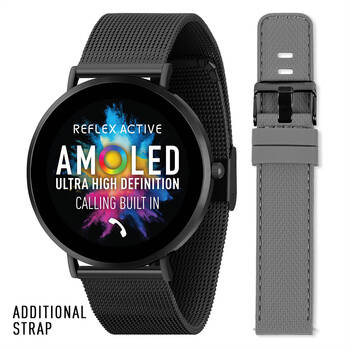 Reflex Active Series 42 Amoled Ultra Slim Smart Watch Mesh & Grey Straps