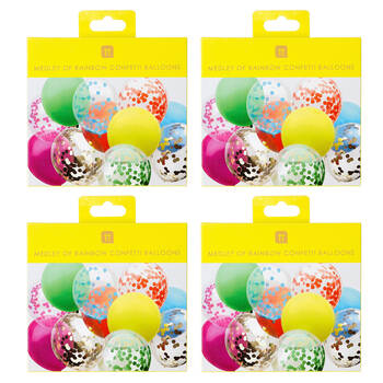 4x 12pc Talking Tables Confetti & Solid Colour Balloons Party Decoration