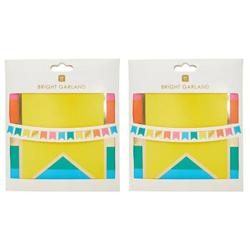 2PK Talking Tables Birthday Bunting w/ Gold Foil Party Decoration 3m Rainbow