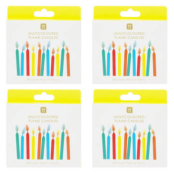 4x 12pc Talking Tables Candles w/ Coloured Flames Party Decoration Rainbow