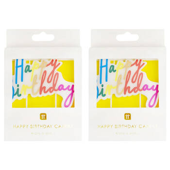 2PK Talking Tables Happy Birthday Candle Party Decoration Rainbow
