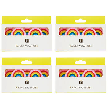4x 5pc Talking Tables Rainbow Shaped Birthday Candles Party Decoration