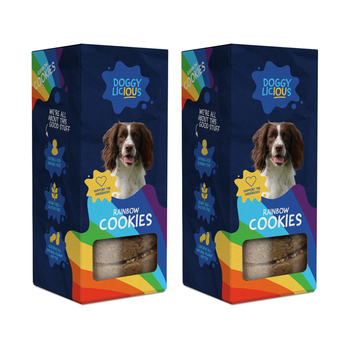 2PK 180g Doggylicious Dog Treat Rainbow Cookies