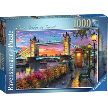 1000pc Ravensburger Tower Bridge At Sunset Family Jigsaw Puzzle 70x50cm