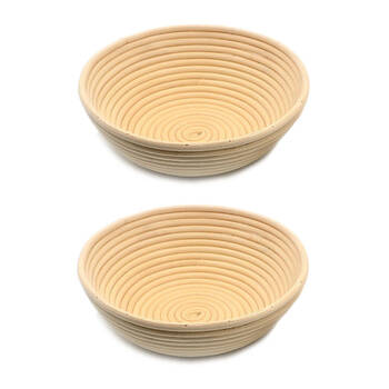 2PK Brunswick Bakers Round Rattan 20cm Bread Banneton Basket