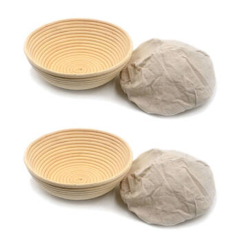 2PK Brunswick Bakers Round Rattan 25cm Bread Banneton w/ Lining