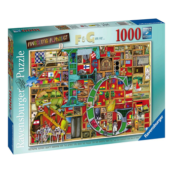 1000pc Ravensburger Awesome Alphabet F & G Jigsaw Puzzle Set Adults