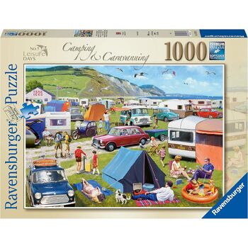 1000pc Ravensburger Leisure Days 5 Camping Caravanning Family Jigsaw Puzzle