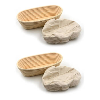 2PK Brunswick Bakers Oval Rattan 23cm Bread Banneton w/ Lining
