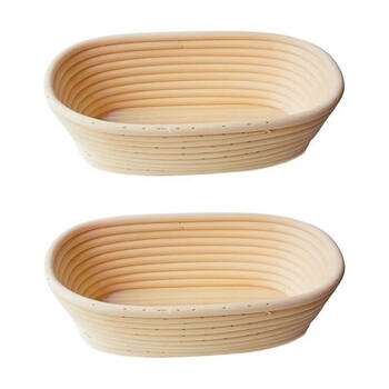 2PK Brunswick Bakers Oval Rattan 30cm Bread Banneton Basket