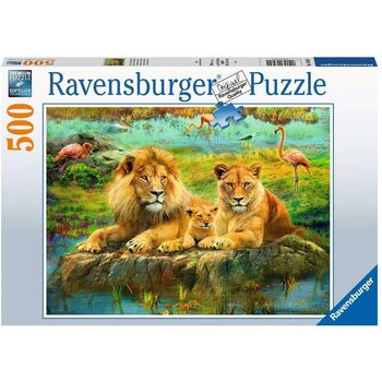 500pc Ravensburger Lions In The Savannah Family Jigsaw Puzzle 49x36cm