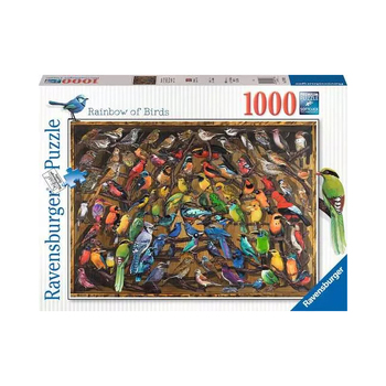 1000pc Ravensburger Rainbow of Birds Adults Jigsaw Puzzle 