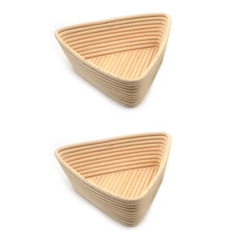 2PK Brunswick Bakers Triangle Rattan 23cm Bread Banneton Basket