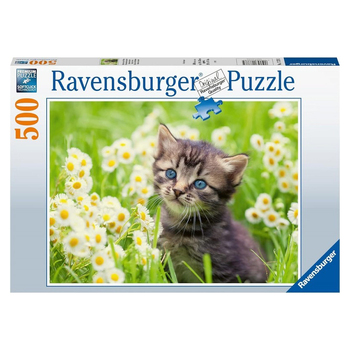500pc Ravensburger Kitten In The Meadow Jigsaw Puzzle Set Adults