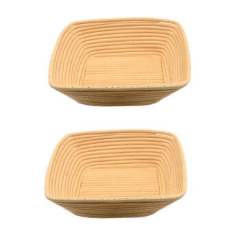2PK Brunswick Bakers Square Rattan 20cm Bread Banneton Basket