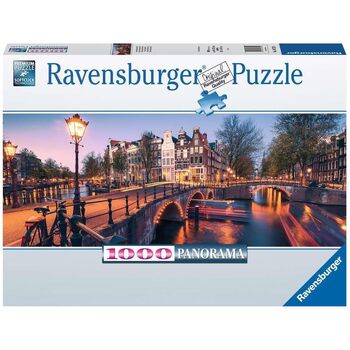 1000pc Ravensburger Evening In Amsterdam Family Jigsaw Puzzle 70x50cm