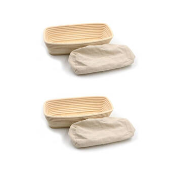2PK Brunswick Bakers Rectangle Rattan 32cm Bread Banneton w/ Lining