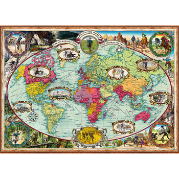 1000pc Ravensburger Around the World by Bike Jigsaw Puzzle 
