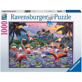 1000pc Ravensburger Pink Flamingos Family Jigsaw Puzzle 70x50cm