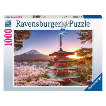1000pc Ravensburger Mount Fuji Cherry Blossom View Jigsaw Puzzle Set Adults