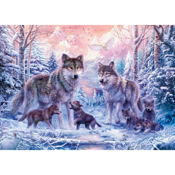 1000pc Ravensburger Arctic Wolves Family Jigsaw Puzzle 70x50cm