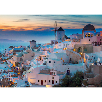 1000pc Ravensburger Evening In Santorini Jigsaw Puzzle Set Adults