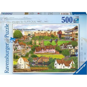 500pc Ravensburger Escape To Suffolk Family Jigsaw Puzzle 49x36cm