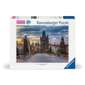 1000pc Ravensburger Charles Bridge At Dawn Family Jigsaw Puzzle 70x50cm