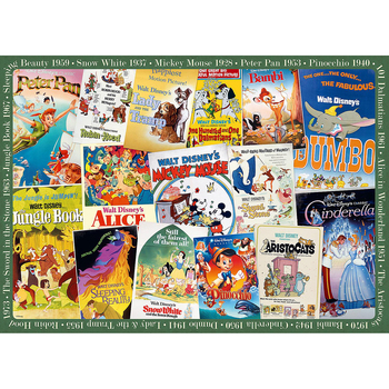 1000pc Ravensburger Disney Vintage Movie Posters Jigsaw Puzzle Adults