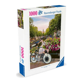 1000pc Ravensburger Bicycle and Flowers in Amsterdam Jigsaw Kids Puzzle Toy 70x50cm 14y+