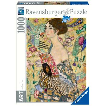 1000pc Ravensburger Klimt Lady With A Fan Jigsaw Puzzle Set Adults