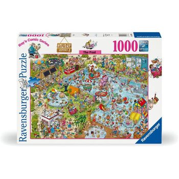 1000pc Ravensburger Holiday Resort 3 The Pool Family Jigsaw Puzzle 70x50cm