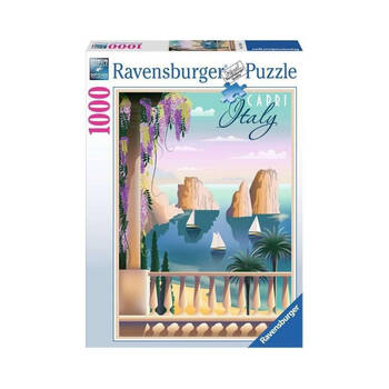 1000pc Ravensburger Postcard From Capri Italy Puzzle Wooden Premium Jigsaw