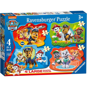 4pc Ravensburger Paw Patrol Pups Away Shaped Jigsaw Childrens Puzzle 3Y+