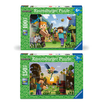 2pc Ravensburger WT Minecraft Jigsaw Puzzle Combo Kids/Childrens Set 6-7y+