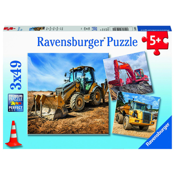 3x49pc Ravensburger Digger at Work! Jigsaw Kids/Childrens Puzzle 5Y+