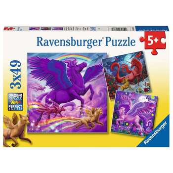 3x49pc Ravensburger Mythical Majesty Jigsaw Puzzle 21x21cm 5y+