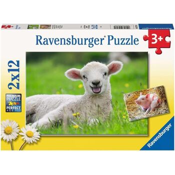 2x12pc Ravensburger Farm Animals Babies Jigsaw Puzzle Set 3y+