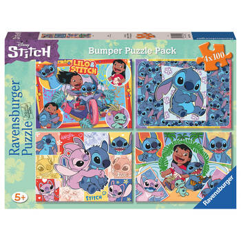 4x100pc Ravensburger Disney Stitch Bumper Pack Wooden Jigsaw Puzzle 6y+