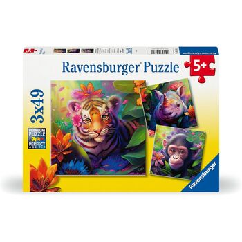 3x49pc Ravensburger Jungle Babies Jigsaw Puzzle Set 5y+