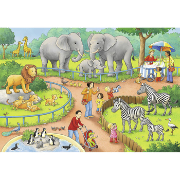 2x24pc Ravensburger A Day at the Zoo Jigsaw Puzzle 4+
