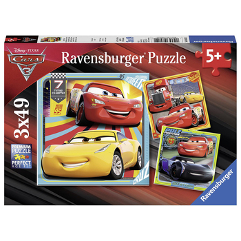 3x49pc Ravensburger Disney Cars 3 Collection Jigsaw Puzzle Set 5y+