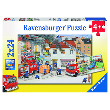 2x24pc Ravensburger Busy Fire Brigade Jigsaw Puzzle 26x18cm 4y+
