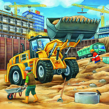 3x49pc Ravensburger Construction Vehicle Jigsaw Puzzle 18x18cm 5y+