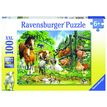 100pc Ravensburger Animal Get Together Jigsaw Puzzle 49x36cm 6y+