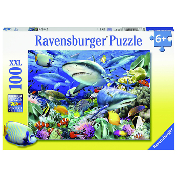 100pc Ravensburger Reef Of The Sharks Jigsaw Puzzle Set 6y+